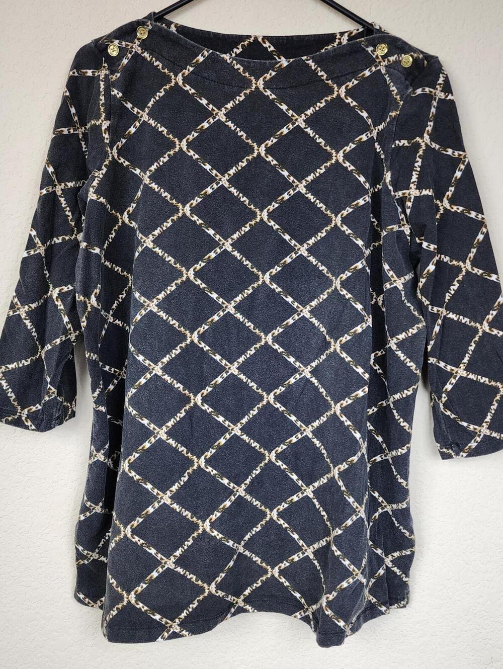 Jessica London Women's 14/16 Black and White Patterned Top